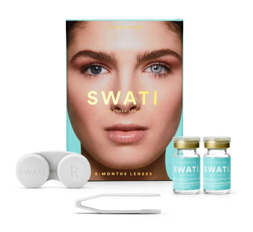 Blue contact lenses (TURQUOISE) - Natural looking - 6 months - 4 Pack