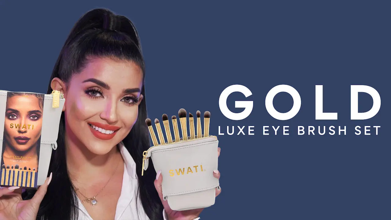 Load video: Gold luxe eye brush set launch video