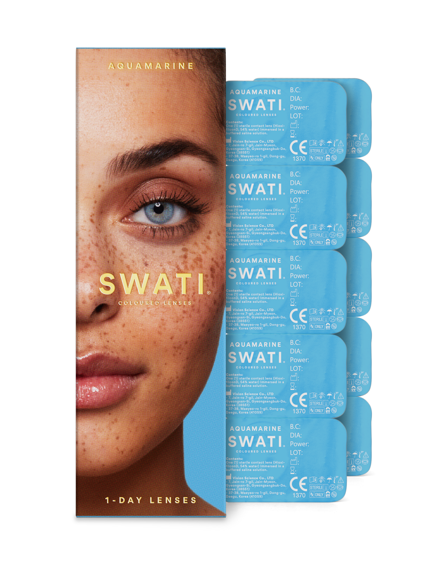 Blue lenses (AQUAMARINE) - Natural looking - 1 day - 4 Pack
