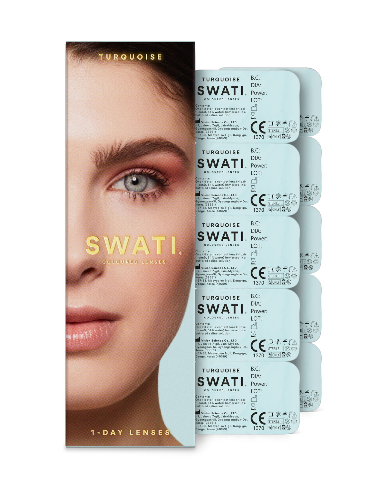Blue lenses (TURQUOISE) - Natural looking - 1 day - 2 Pack